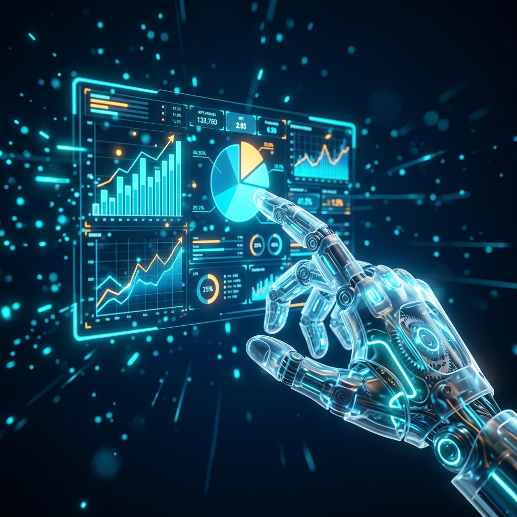 AI Business Automation - Holographic Dashboard