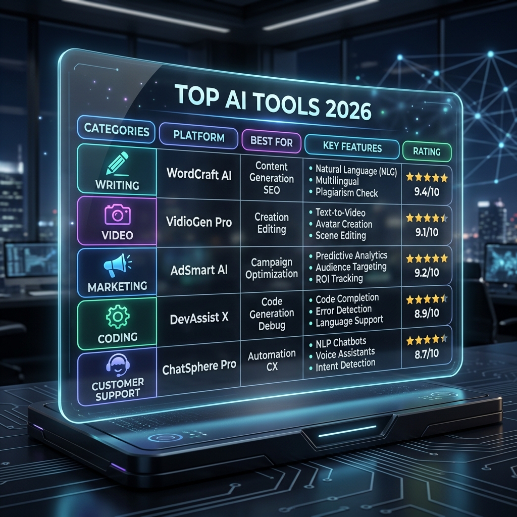 AI Tools Guide AI Tools Comparison Dashboard 2026